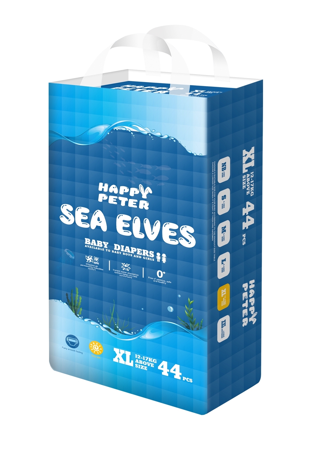 SEA ELVES海精靈弱酸性真絲紙尿褲XL碼